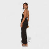 Camila - Vestido Largo con Detalles Plisados