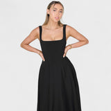 Maribel - Vestido Midi con Escote Cuadrado