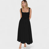 Maribel - Vestido Midi con Escote Cuadrado