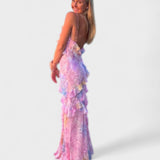 Julieta - Vestido Largo con Detalles de Volantes