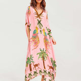 Alessandra - Larga Vestido con Estampado