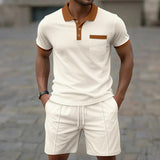 Waffle Knit Polo Set