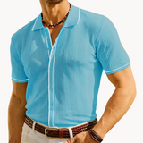 Camisa Polo de Manga Corta con Tejido Transpirable