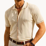 Camisa Polo de Manga Corta con Tejido Transpirable