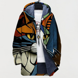 Chaqueta con diseño de rostro de gato