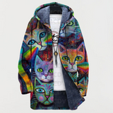 Sudadera con diseño de gato arcoíris