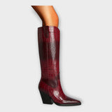 Botas Elegantes con Diseño de Crocodrilo y Tacón