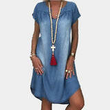 Vestido de Verano de Denim Amplio