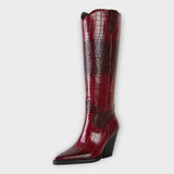 Botas Elegantes con Diseño de Crocodrilo y Tacón