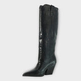 Botas Elegantes con Diseño de Crocodrilo y Tacón