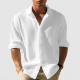 Camisa de Botones con Diseño de Barra Curvada en el Frente