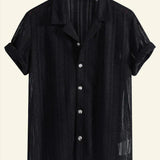Camisa Ligera con Cuello Acanalado