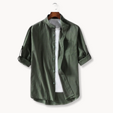 Elegante Camisa de Cuello Mandarín