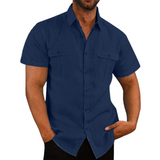 Camisa de Manga Corta con Dos Bolsillos