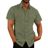Camisa de Manga Corta con Dos Bolsillos