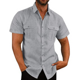 Camisa de Manga Corta con Dos Bolsillos