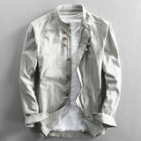 Camisa Vintage de Cuello Alto con Botón
