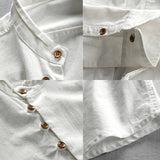 Camisa Vintage de Cuello Alto con Botón