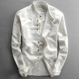 Camisa Vintage de Cuello Alto con Botón