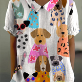 Tina - Camisa con Diseño de Perros