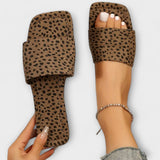 Elisabete - Mocasines planos con diseño de leopardo