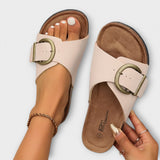 Margarida - Sandalias de corcho femeninas con diseño de hebilla