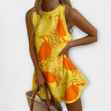 Sofía - Vestido Corto con Diseño de Cangrejos