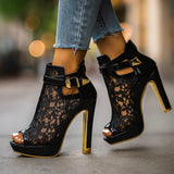 Liliana - Tacones con Detalles de Encaje