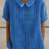 Mara - Camisa de Rayas Geométricas