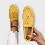 Beige Women's Loafers with Decorative Laces