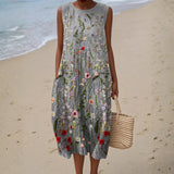 Viviana - Vestido de Campo con Bordado Floral