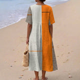 Cecilia - Vestido Rayado con Diseño Geométrico