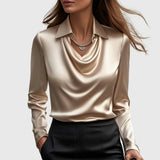 Inês - Blusa de Satén Elegante con Escote Sutil