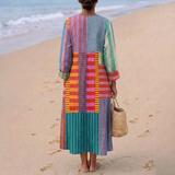 Eva - Vestido Largo de Patchwork Multicolor