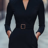 Iara - Refinado Vestido Justo en Negro