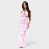Mara - Vestido Rosa con Estampado Floral