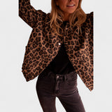 Rosa - Abrigo contemporáneo con diseño de leopardo
