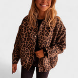 Rosa - Abrigo contemporáneo con diseño de leopardo