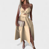 Cielo - Vestido Midi con Detalle de Abertura
