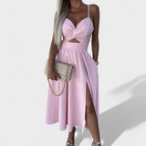 Cielo - Vestido Midi con Detalle de Abertura