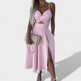 Cielo - Vestido Midi con Detalle de Abertura